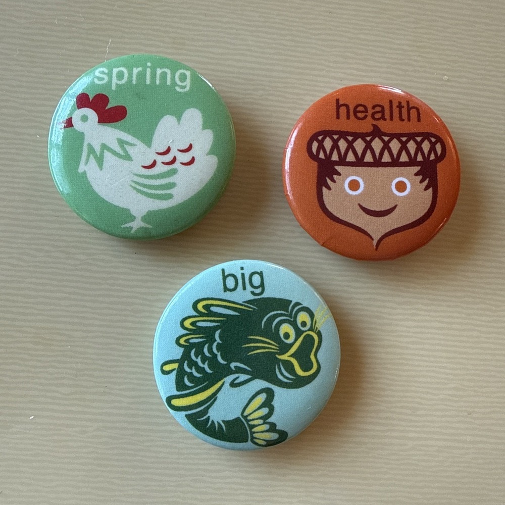 Vintage Lot Of 3 Jane Jenni Personality Pin Back Buttons 1" - Rare